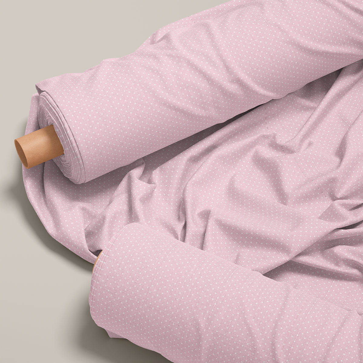 Oyster Pink And Amour Polka Dots Print
